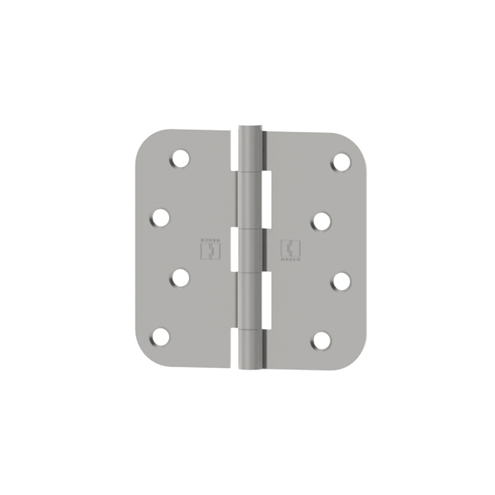 Hager RC154231232D58 3-1/2" x 3-1/2" 5/8” Radius Full Mortise Residential Plain Bearing Hinge Satin Stainless Steel Finish