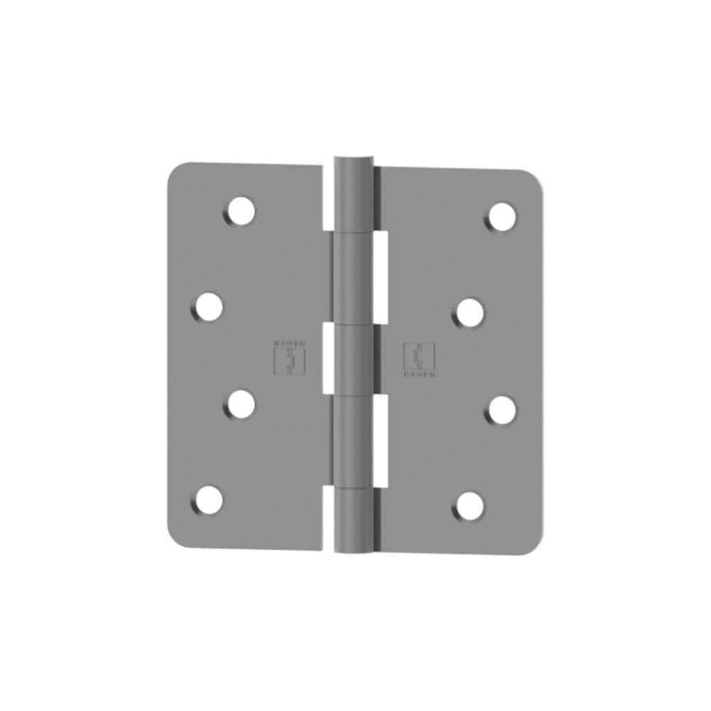 Hager RC1749415EA14 4" x 4" 1/4” Radius Full Mortise Residential Plain Bearing Template Hinge Satin Nickel Finish