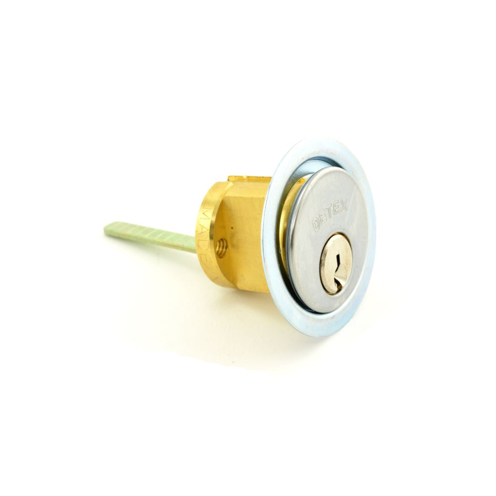 Detex RC65626 6-pin Rim Cylinder with Schlage C Keyway Satin Chrome Finish Main image