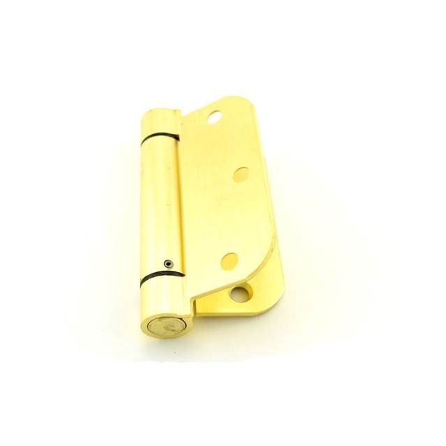 Best Hinges RD2068R3124 3-1/2" x 3-1/2" 5/8" Radius Standard Weight Spring Hinge # 420766 Satin Brass Finish Main image