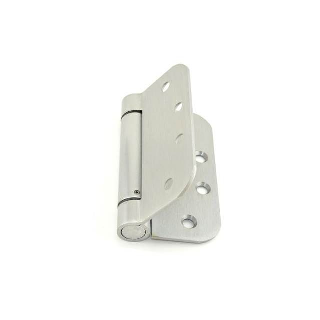 Best Hinges RD2068R426D 4" x 4" 5/8" Radius Standard Weight Spring Hinge # 422206 Satin Chrome Finish Main image
