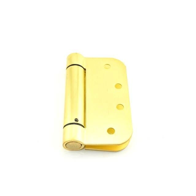 Best Hinges RD2068R44 4" x 4" 5/8" Radius Standard Weight Spring Hinge # 422202 Satin Brass Finish Main image