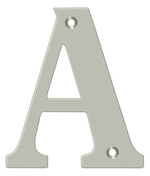 Deltana RL4A-15 4" Residential Letter A; Satin Nickel Finish Main image