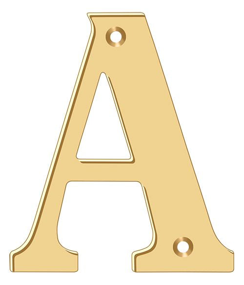 Deltana RL4A-CR003 4" Residential Letter A; Lifetime Brass Finish Main image
