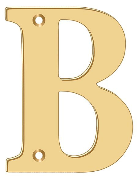 Deltana RL4B-CR003 4" Residential Letter B; Lifetime Brass Finish Main image