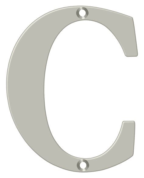 Deltana RL4C-15 4" Residential Letter C; Satin Nickel Finish Main image