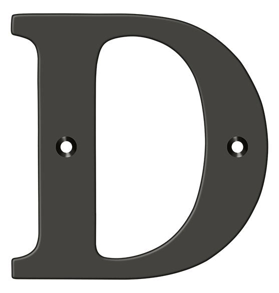 Deltana RL4D-10B 4" Residential Letter D; Oil Rubbed Bronze Finish Main image