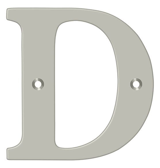 Deltana RL4D-15 4" Residential Letter D; Satin Nickel Finish Main image