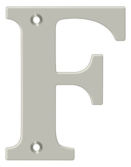 Deltana RL4F-15 4" Residential Letter F; Satin Nickel Finish Main image