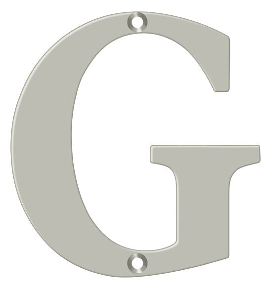 Deltana RL4G-15 4" Residential Letter G; Satin Nickel Finish Main image