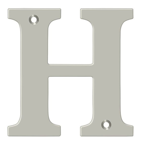 Deltana RL4H-15 4" Residential Letter H; Satin Nickel Finish Main image