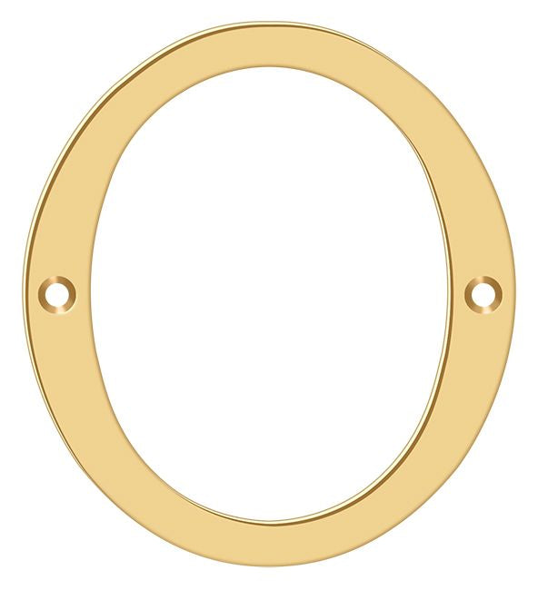 Deltana RN4-0 4" Numbers; Solid Brass; Lifetime Brass Finish Main image