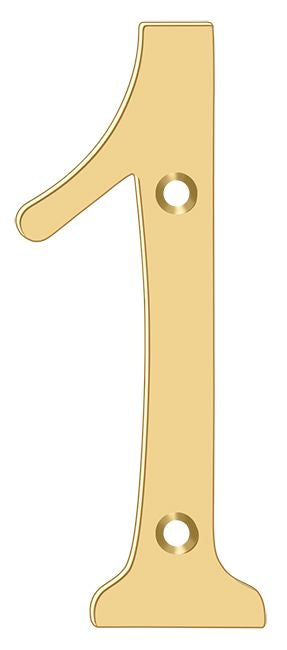 Deltana RN4-1 4" Numbers; Solid Brass; Lifetime Brass Finish Main image