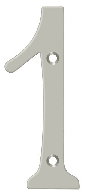 Deltana RN4-1U15 4" Numbers; Solid Brass; Satin Nickel Finish