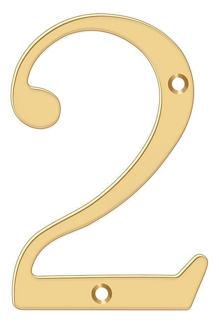 Deltana RN4-2 4" Numbers; Solid Brass; Lifetime Brass Finish