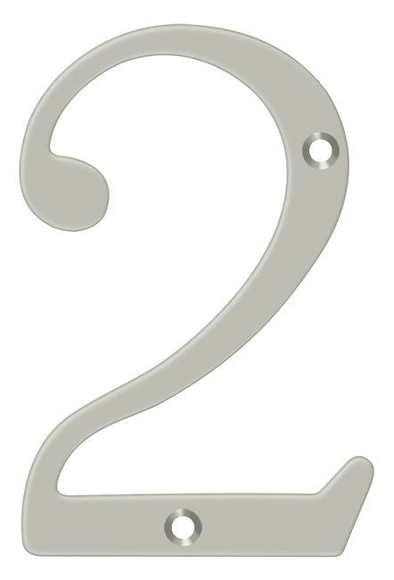 Deltana RN4-2U15 4" Numbers; Solid Brass; Satin Nickel Finish