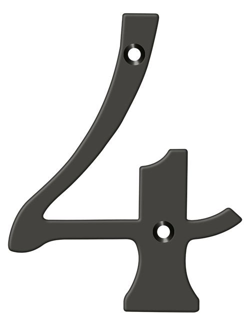 Deltana RN4-4U10B 4" Numbers; Solid Brass; Oil Rubbed Bronze Finish Main image