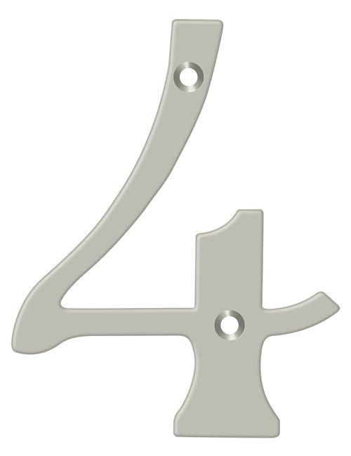 Deltana RN4-4U15 4" Numbers; Solid Brass; Satin Nickel Finish Main image