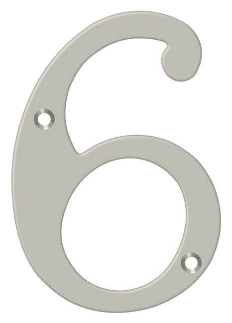Deltana RN4-6U15 4" Numbers; Solid Brass; Satin Nickel Finish Main image