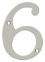 Deltana RN4-6U15 4" Numbers; Solid Brass; Satin Nickel Finish