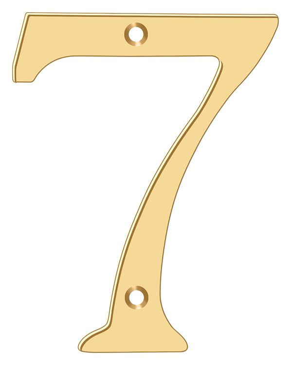 Deltana RN4-7 4" Numbers; Solid Brass; Lifetime Brass Finish Main image
