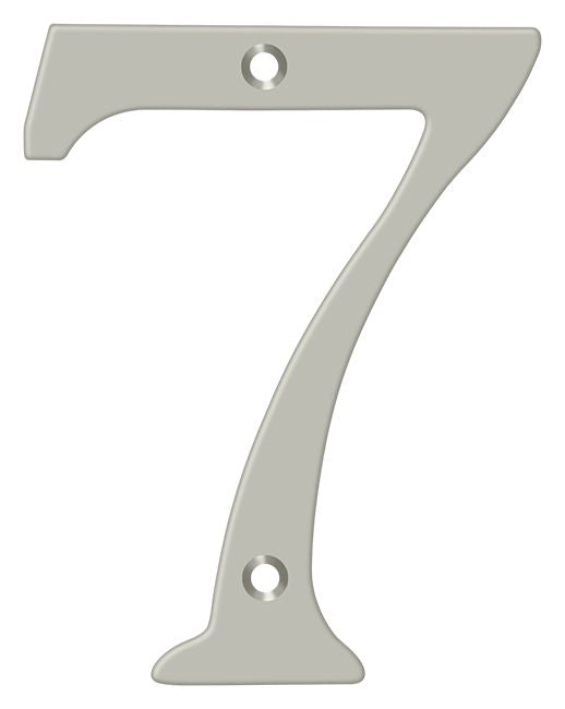Deltana RN4-7U15 4" Numbers; Solid Brass; Satin Nickel Finish Main image