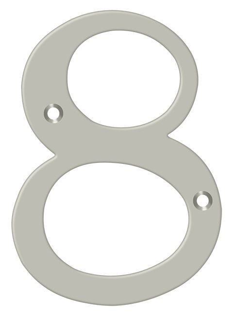 Deltana RN4-8U15 4" Numbers; Solid Brass; Satin Nickel Finish Main image