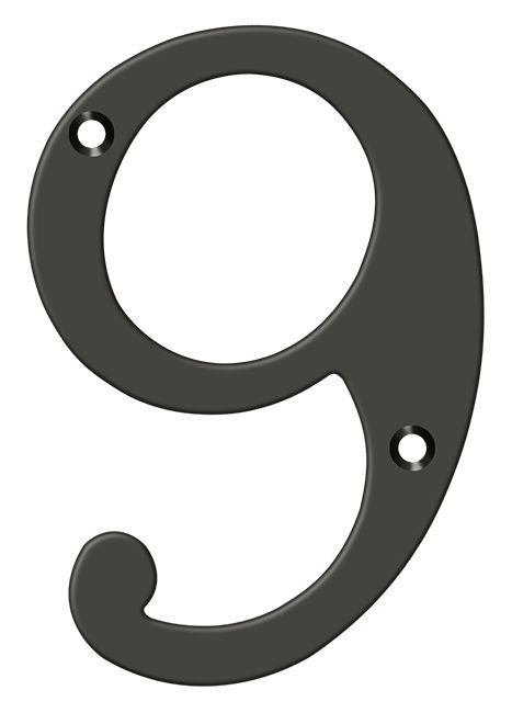 Deltana RN4-9U10B 4" Numbers; Solid Brass; Oil Rubbed Bronze Finish Main image