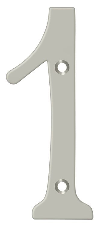 Deltana RN6-1U15 6" Numbers; Solid Brass; Satin Nickel Finish Main image