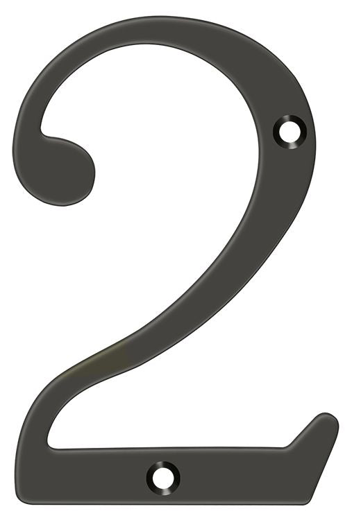 Deltana RN6-2U10B 6" Numbers; Solid Brass; Oil Rubbed Bronze Finish Main image