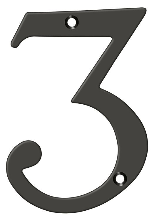 Deltana RN6-3U10B 6" Numbers; Solid Brass; Oil Rubbed Bronze Finish Main image