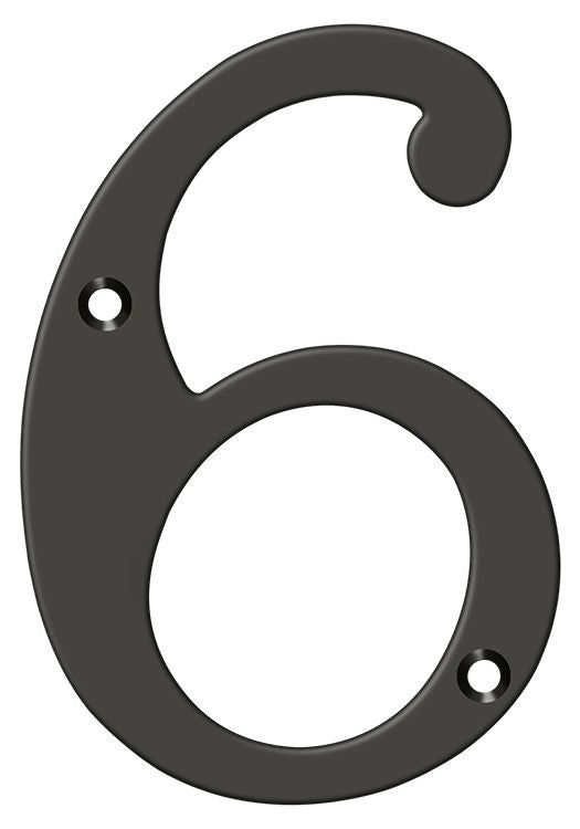 Deltana RN6-6U10B 6" Numbers; Solid Brass; Oil Rubbed Bronze Finish Main image