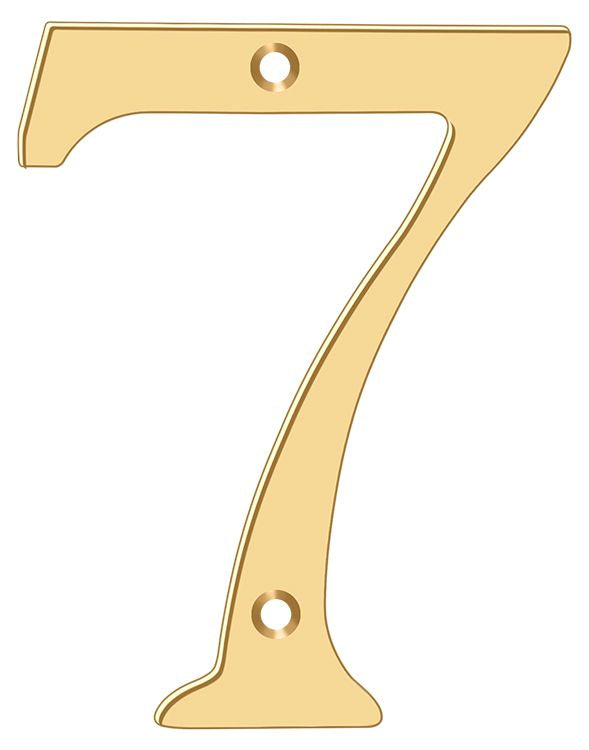 Deltana RN6-7 6" Numbers; Solid Brass; Lifetime Brass Finish Main image