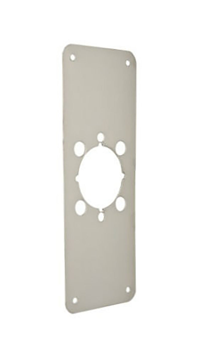 Don-Jo RP135092630 3-1/2" x 9" Remodeler Plate with Cross Bolt Holes Satin Stainless Steel Finish