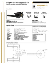 MEGA HANDLES Ralph Door Lever Handle Passage/Privacy/Entry/Dummy