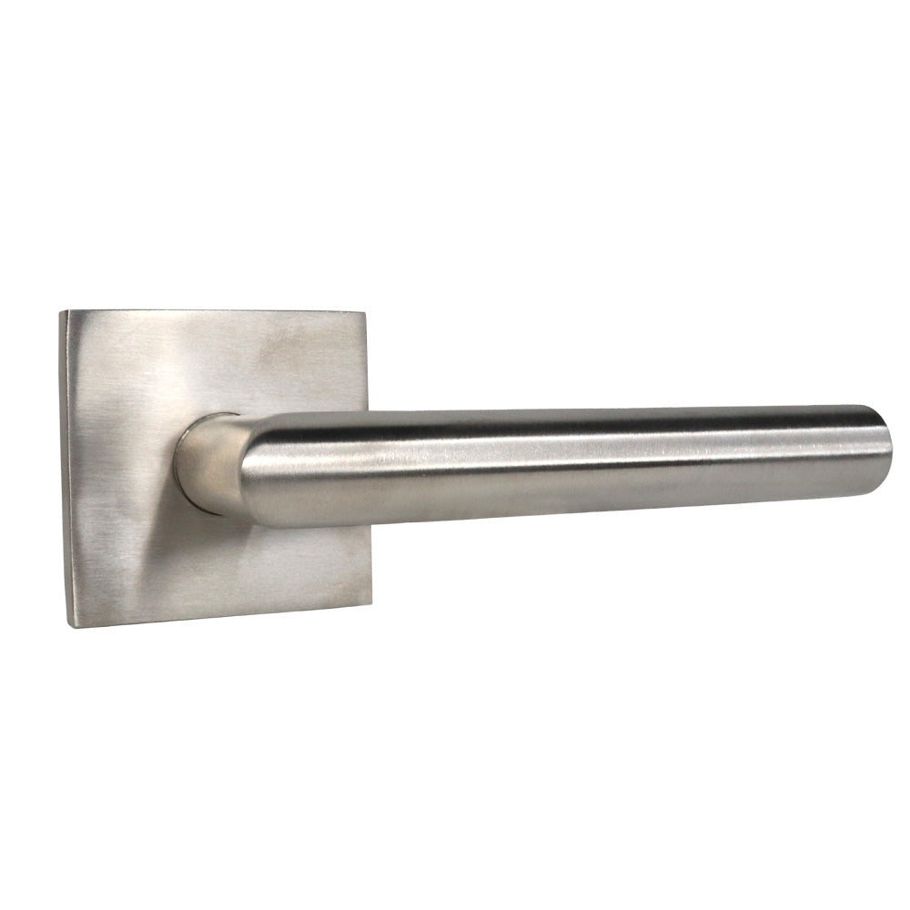 Emtek S10003STTSSRH Stuttgart Lever Right Hand 2-3/8" Backset Passage with Square Rose for 1-1/4" to 2" Door Brushed Stainless Steel Finish Main image