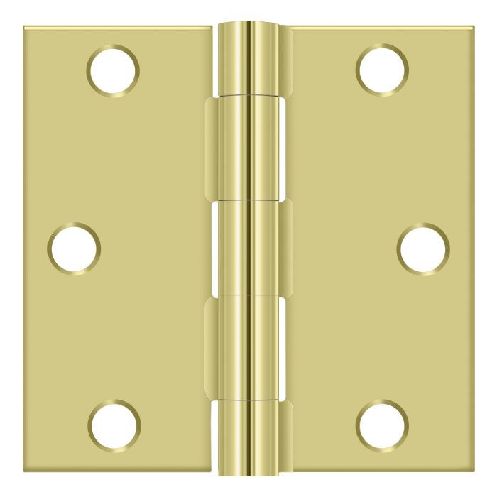 Deltana S33U3-R 3" x 3" Square Hinge; Bright Brass Finish Main image