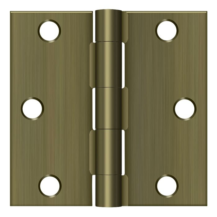 Deltana S33U5-R 3" x 3" Square Hinge; Antique Brass Finish Main image