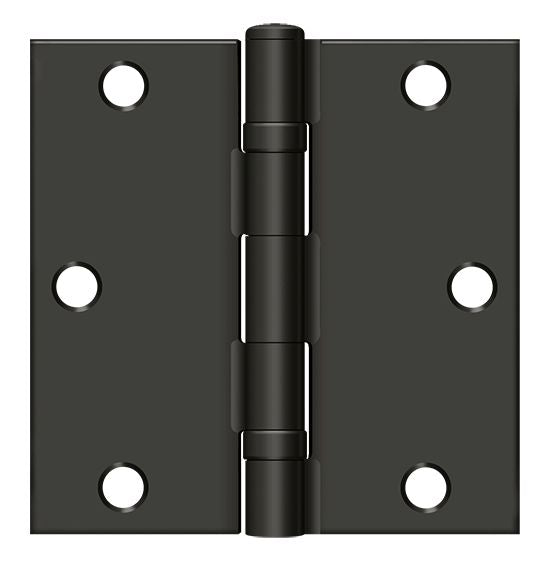 Deltana S35BBU10B-R 3-1/2" x 3-1/2" Square Corner Ball Bearing Hinge Oil Rubbed Bronze Finish