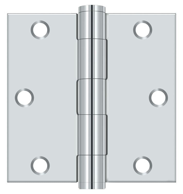 Deltana S35HD26 3-1/2" x 3-1/2" Square Hinge; Heavy Duty; Bright Chrome Finish Main image