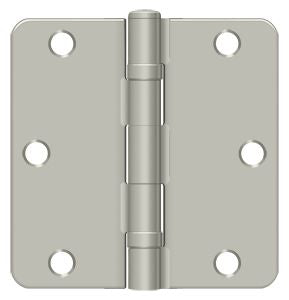 Deltana S35R4BB15 3-1/2" x 3-1/2" x 1/4" Radius Hinge; Ball Bearing; Satin Nickel Finish