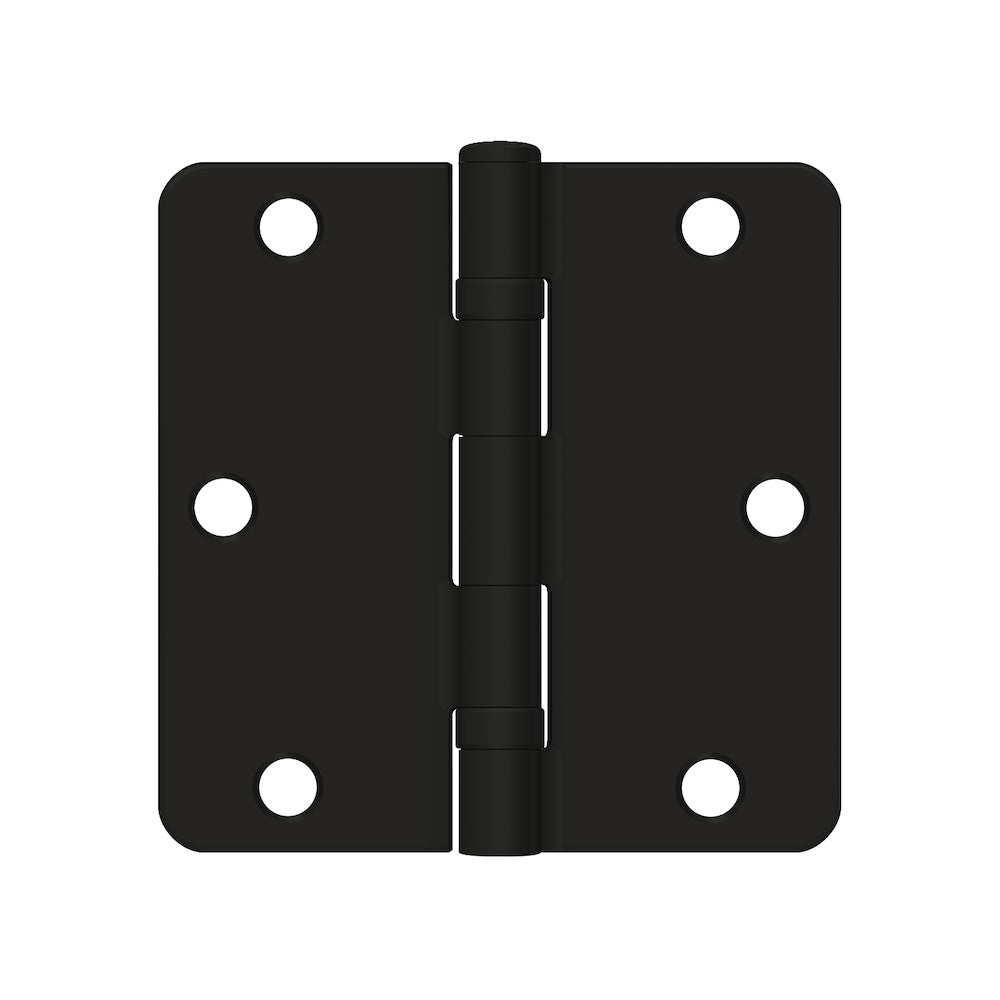 Deltana S35R4BB1B 3-1/2" x 3-1/2" x 1/4" Radius Hinge; Ball Bearing; Paint Black Finish Main image