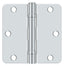 Deltana S35R4BB26 3-1/2" x 3-1/2" x 1/4" Radius Hinge; Ball Bearing; Bright Chrome Finish