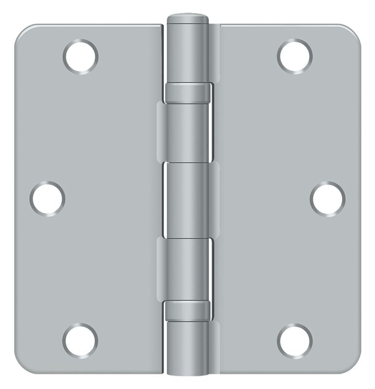 Deltana S35R4BB26D 3-1/2" x 3-1/2" x 1/4" Radius Hinge; Ball Bearing; Satin Chrome Finish