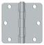 Deltana S35R4BB26D 3-1/2" x 3-1/2" x 1/4" Radius Hinge; Ball Bearing; Satin Chrome Finish