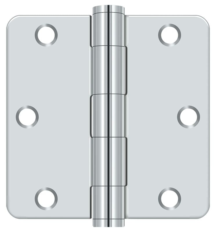 Deltana S35R4HD26 3-1/2" x 3-1/2" x 1/4" Radius Hinge; Heavy Duty; Bright Chrome Finish Main image