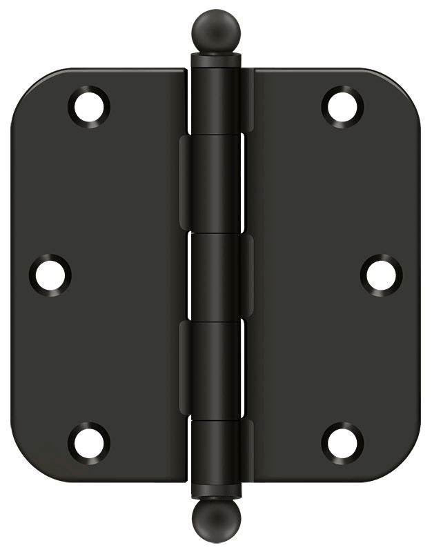 Deltana S35R510B-BT 3-1/2" x 3-1/2" x 5/8" Radius Hinge; with Ball Tips; Oil Rubbed Bronze Finish Main image