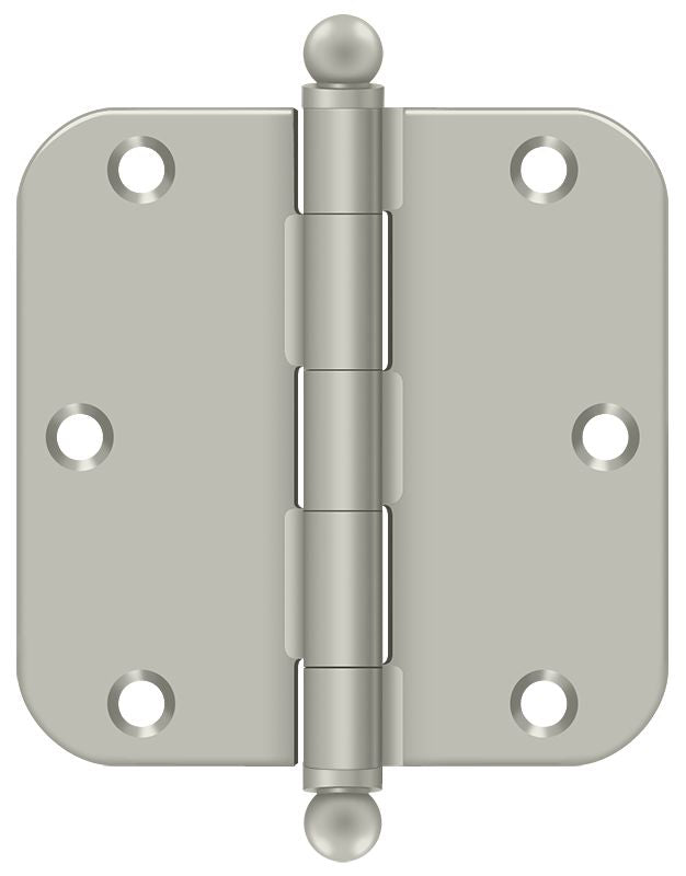 Deltana S35R515-BT 3-1/2" x 3-1/2" x 5/8" Radius Hinge; with Ball Tips; Satin Nickel Finish