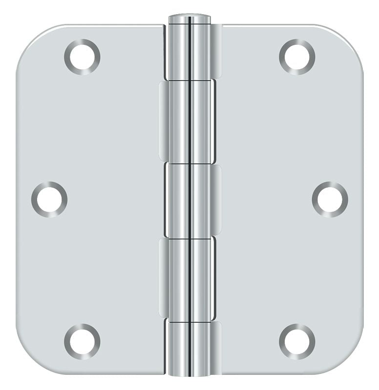 Deltana S35R526 3-1/2" x 3-1/2" x 5/8" Radius Hinge; Residential Thickness; Bright Chrome Finish Main image