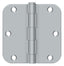 Deltana S35R526D 3-1/2" x 3-1/2" x 5/8" Radius Hinge; Residential Thickness; Satin Chrome Finish